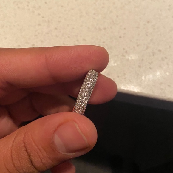 Austrian Crystal Full Pavé Band, Ring Silver Plated - Picture 7 of 11